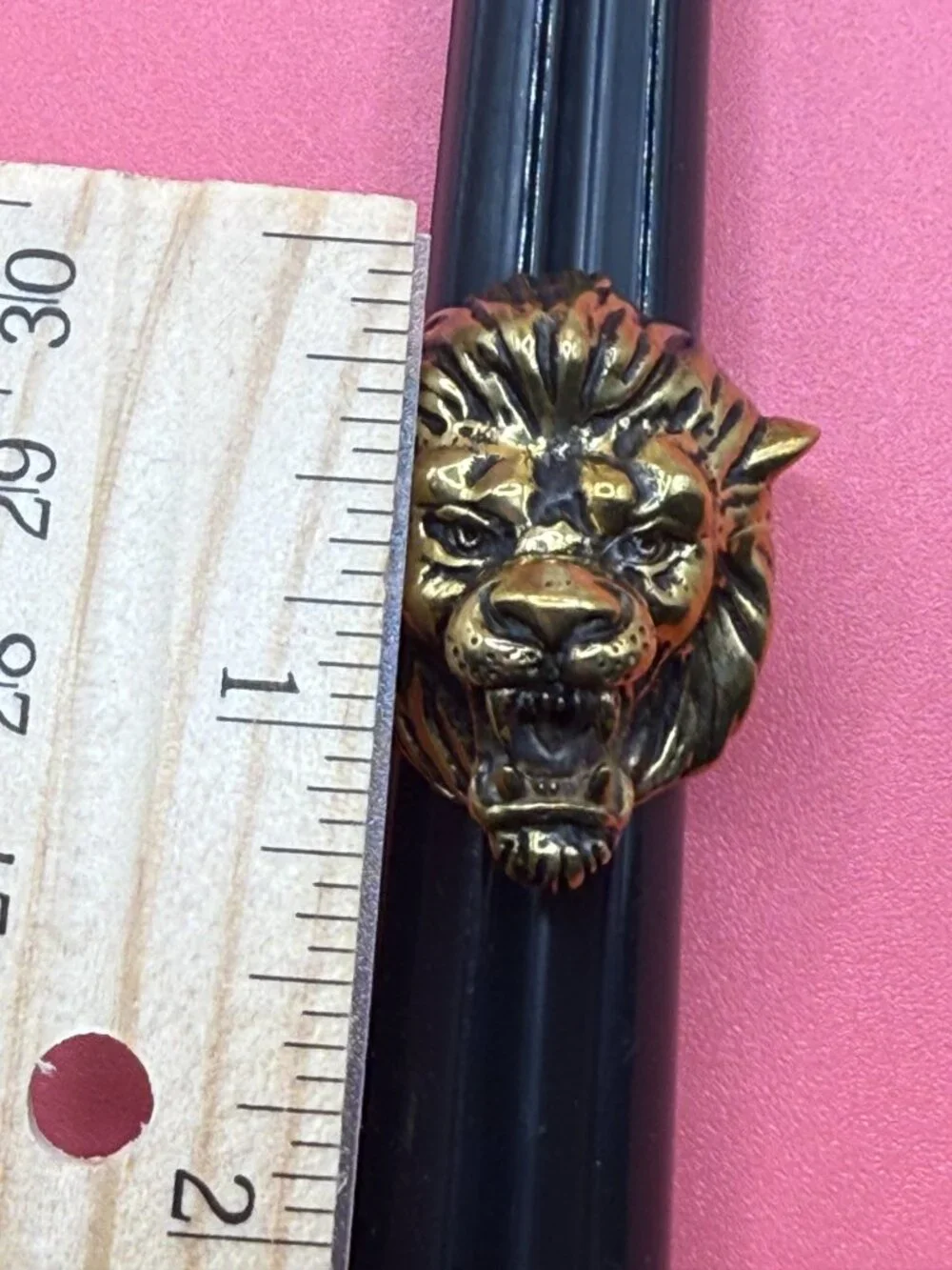 Huge Vintage Artist Made Solid Bronze Lion Head Ring